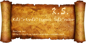 Körtvélyesi Sándor névjegykártya