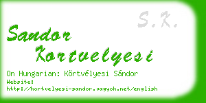 sandor kortvelyesi business card