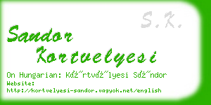 sandor kortvelyesi business card